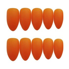 Summer Orange False Fingernails Matte Artificial False Nails Tips Full Cover Fake Nails for Office Daily Party Fake Nails