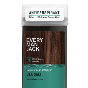 Every Man Jack Sea Salt Mens Antiperspirant Deodorant - Long Lasting Odor & Sweat Protection - 2.6oz