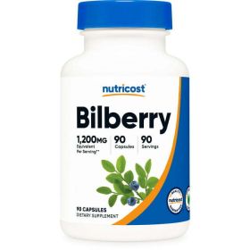 Nutricost Bilberry Capsules 1200mg Equivalent (90 Vegetarian Capsules) - Non-GMO Supplement