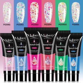 Poly Nail Gel Set 6 PCS Poly UV Gel Set For Nail Extension Finger Quick Building Gel 24 Color Extension Gel Set Manicure Set (Color: M-SET3)